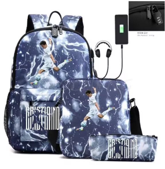 Ronaldo CR7 USB Backpack - Power Your Adventures