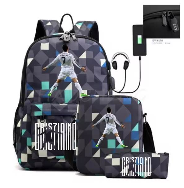 Ronaldo CR7 USB Backpack - Power Your Adventures