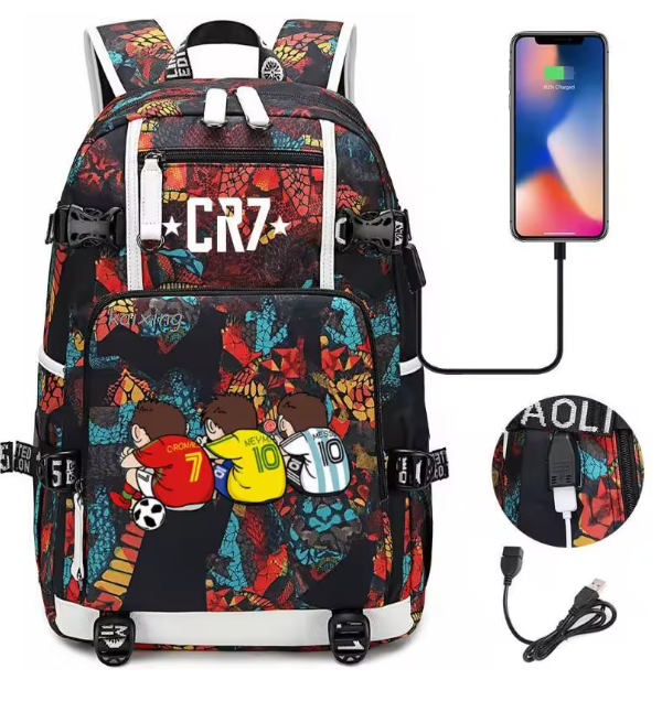 Ronaldo CR7 USB Backpack - Power Your Adventures
