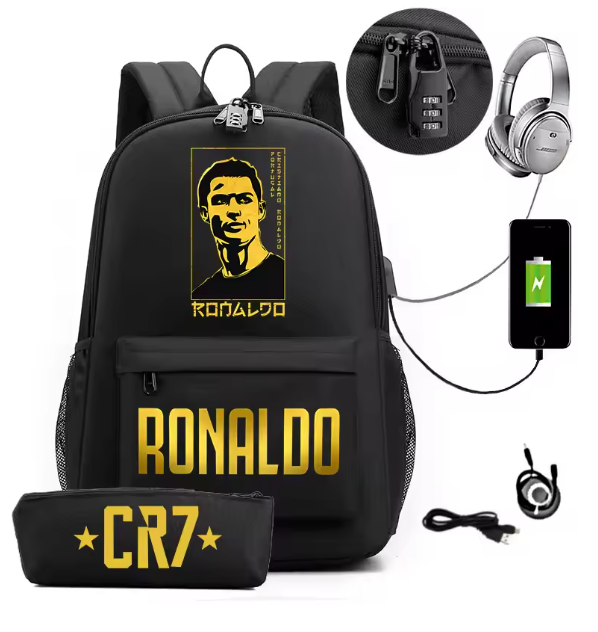 Ronaldo CR7 USB Backpack - Power Your Adventures