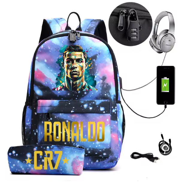 Ronaldo CR7 USB Backpack - Power Your Adventures