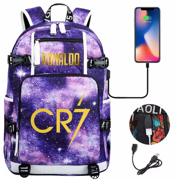 Ronaldo CR7 USB Backpack - Power Your Adventures