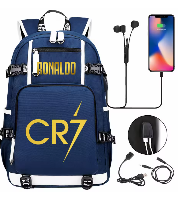 Ronaldo CR7 USB Backpack - Power Your Adventures